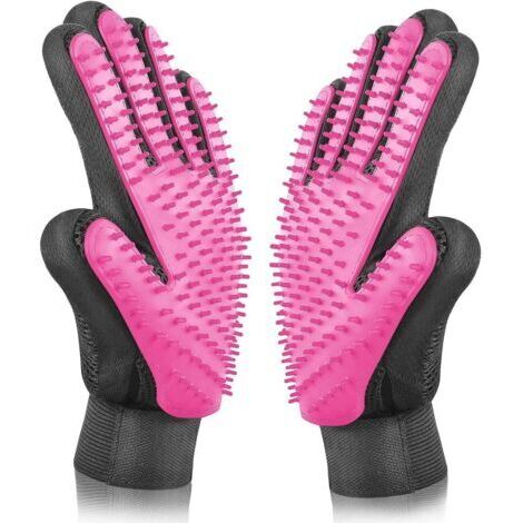 Gants de Toilettage pour Chien Chat,Gant de Brosse Chien,Gant Poil Chat pour Massage,Bain et Récupération des Poils,Gant Toilettage Ajustable Animaux de Compagnie Brosse pour Chat/Chien/Lapin,1Paire (1/5)
