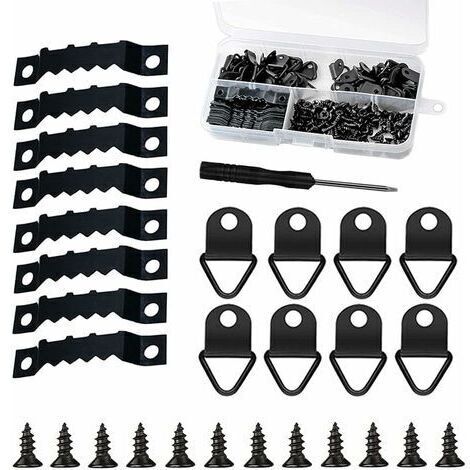 LaBlanc – 251 pièces Attache Cadre Accroche Tableau Kit de Suspension pour Cadre Photo Fixations Accroche Photo avec Boîte de Rangement et 150 Vis Noir