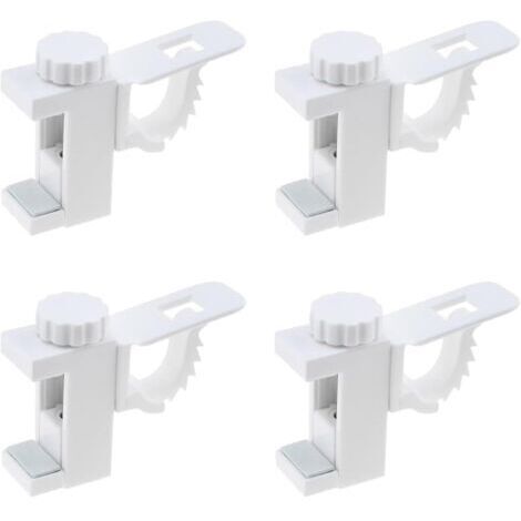 4 Pièces Support de Support de Pince Porte-Rideaux, Support De Support De Pince Porte-Rideaux, Barre Transversale Réglable Tringle à Rideaux Stockage De Serviette Crochet pour Organisateur (1/5)