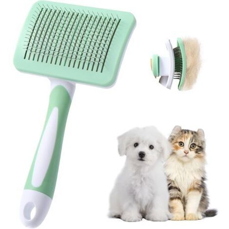 Brosse pour Chiens et Chats Brosse pour Chat,Brosse Pour Animaux de Compagnie,Pour Chiens Chats Eliminer des Tomentose Sous-poil Tangles-Vert (1/5)