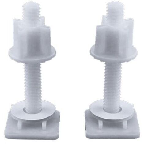 Lot de 2 vis en plastique pour abattant de toilette - Fixation pour la plupart des sièges de toilette - Réparation de salle de bain (1/5)