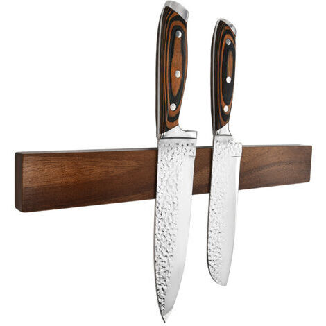 Porte Couteaux Aimanté,, 40cm Porte Couteaux de Cuisine Mural en Bois avec Aimant Extra Puissant pour range couteaux