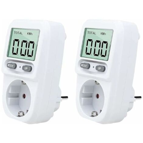Tigrezy 2PC Wattmetre Prise, Intelligente Portable Prise Compteur D'énergie avec L'écran D'affichage à Cristaux Liquides, Protection Contre Les Surcharges, Puissance Maximum 3680W, pour Domicile (1/4)