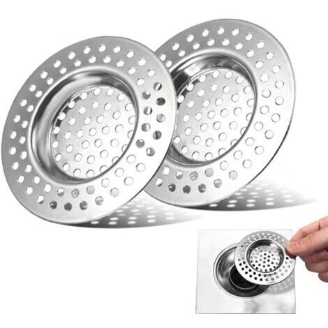 2 Pcs Filtre évier Cuisine, Tamis lavabo en INOX, Filtre Cheveux Douche, Filtre de Vidange pour évier, Grille Evier Cuisine, Accessoire Drain Lavabo Baignoire Bonde, pour Salle de Bain Cuisine (1/5)