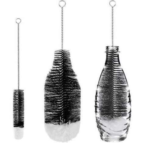 LaBlanc - Lot de 2 Goupillon Bouteille Brosses de Nettoyage Brosse Bouteille Nettoyage Avancé pour Bouteilles en Verre Thermos Biberons Et Tasses (1/5)
