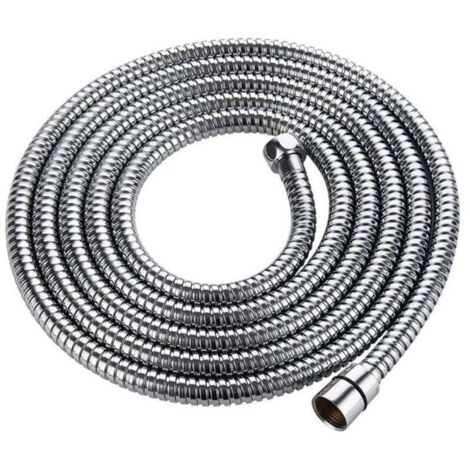 Flexible de douche 3m avec double protection anti-torsion Flexible de douche de haute qualité Tube en acier inoxydable Anti-torsion extrêmement flexible 1/2 pouce chromé