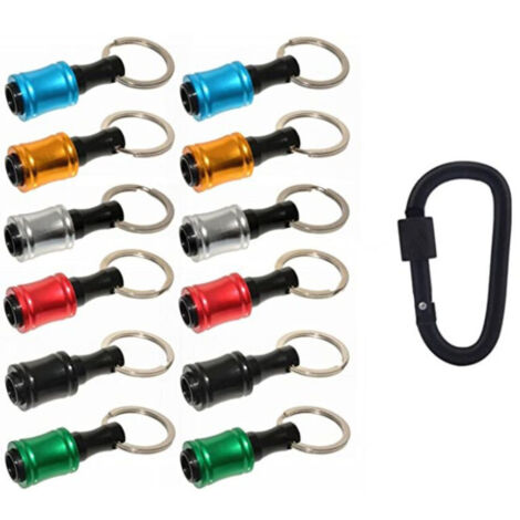 Lot de 12 porte-embouts à douille 1/4" et tige hexagonale pour tournevis à percussion, porte-embouts, barre d'extension pour porte-clés, dégagement rapide, changement facile (1/4)