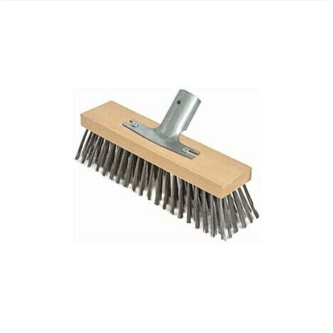 Balai à poils en acier monobloc avec support de poignée en métal Tête de balai à brosse - Hêtre de qualité supérieure - 20 cm (1/3)