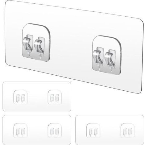 Lot De 4 Adhésifs De Rechange pour Support De Douche Crochets Adhésifs Puissants pour Support De Douche D'angle Étagère De Salle Bain Panier Porte Savon Crochets De Suspension Accessoires De Cuisine (1/5)