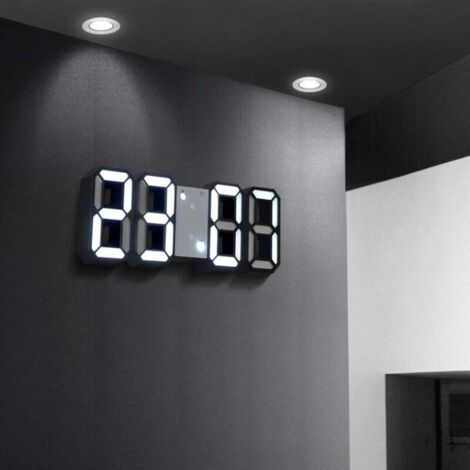 LaBlanc - Réveil numérique 3D LED, Réveille-Matin Digital, Horloge Murale, Moderne, Pour Bureau de Table (1/4)