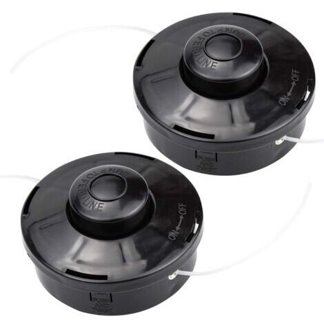 Lot de 2 Tête de débroussailleuse Universelle A6481 Nylon Bobine de Rechange de Tondeuse Débroussailleuse Tête De Coupe M10 X 1,25 pour Débroussailleuse Thermique à Essence (1/5)