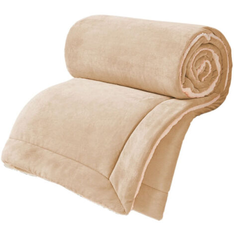 Couverture polaire double épaisseur en laine d'agneau et velours de lait, couverture de lit multifonctionnelle chaude pour l'automne et l'hiver, couverture polaire épaisse et réversible pour lit, cana