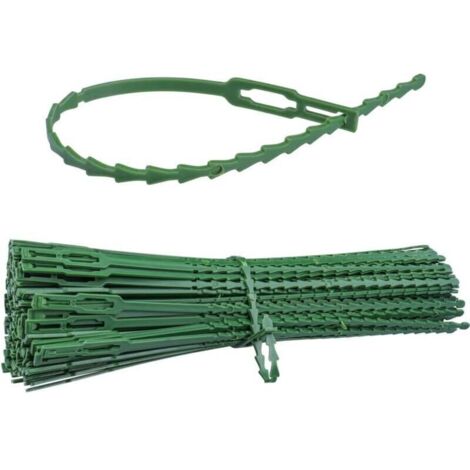 150PcsAttachesdePlantesRéglablesdeJardinage230mmAttacheSoutiendeJardinLiendeSerrageenPlastiqueRéutilisablepourSoutenirVignesTomatesArbustesPlantes(Vert)