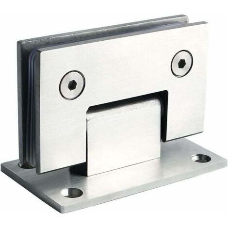 Charnières de porte de douche en verre aux supports en verre, ouverture et fermeture à 180 degrés, clips en acier inoxydable 304, convient aux vitrines en verre de 6 à 12 mm