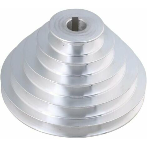Poulie en aluminium 5 niveaux - 19 mm de diamètre intérieur, 54 à 150 mm de diamètre extérieur pour courroie de distribution trapézoïdale type A
