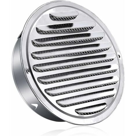 Grille d'aération ronde en acier inoxydable Grille d'aération métallique de 100 mm Grille de protection contre les intempéries avec grille d'aération anti-insectes Lames de grille d'aération (1/4)