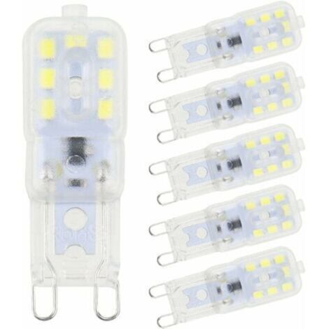 6 Pièces Ampoules LED G9 Blanc Froid 5W 6500K sans Scintillement Halogène Remplacement LED Dimmable Ampoule LED Capsule Économie d’Énergie pour Applique Murale Lustre Réfrigérateur AC 220V