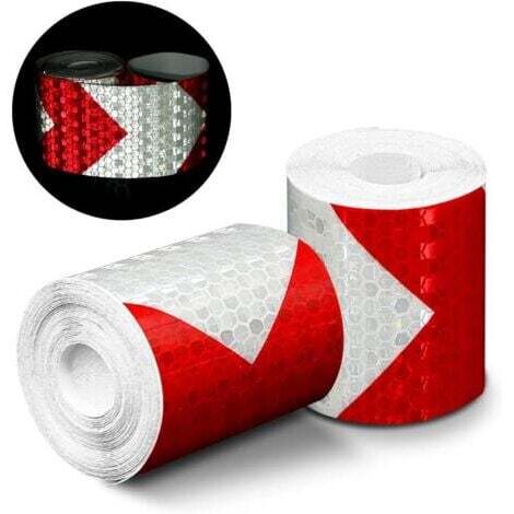 LaBlanc - 2pcs Bande réfléchissante Forme de flèche,3 m x 50 mm Prismatic étanche sécurité Rouleau de Ruban de signalisation, Sécurité Ruban adhésif (1/5)