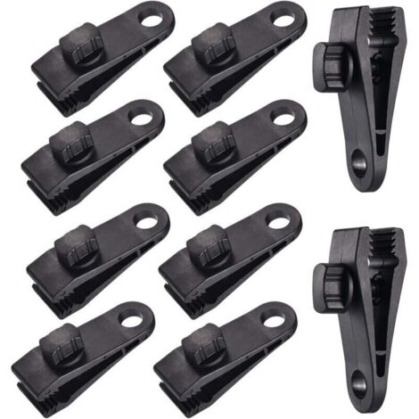 10 Sets Clip de Bâche Tente Pince Bâche Auvents Clip, Pince à Bâche, Pince pour Tente, pour Tente Voiture, Bâche, Auvents, Camping (1/4)