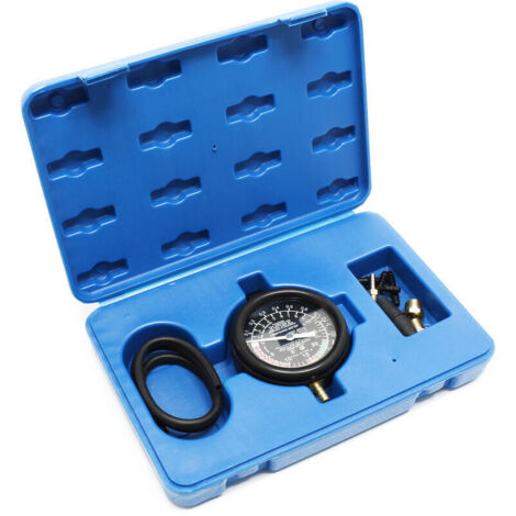 Vacuomètre Pompe à dépression - 10 PSI max. / 28 "HG max. - avec Manomètre 3 1/2" - pour Contrôle Étanchéité Essence Carburant Automobile Véhicule Garage (1/4)