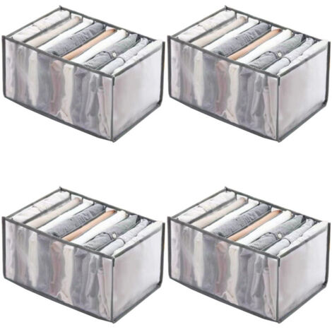 Kit de 4 rangements pliables pour vêtements, armoire et chambre