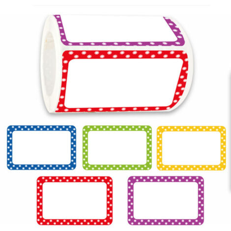 Étiquettes autocollantes nominatives (5 couleurs) (Bonjour, je m'appelle) 300 étiquettes pour bureau, réunion, école, enseignants (1/4)