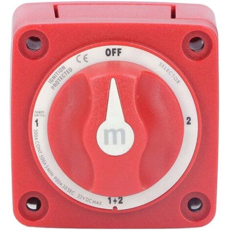 Commutateur de batterie 300A 360 ° rotatif 4 positions sélecteur de commutateur de batterie IP66 étanche pour Yachts RVs voitures modifiées (1/4)