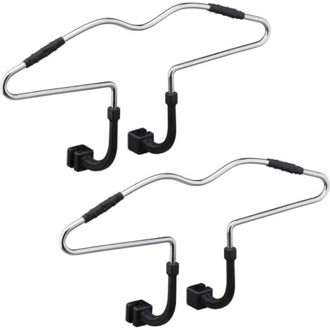 Cintre en métal (Acier), Lot de 2, antidérapant, pour appuie-tête, Voyage avec Voiture, argenté/Noir (1/4)
