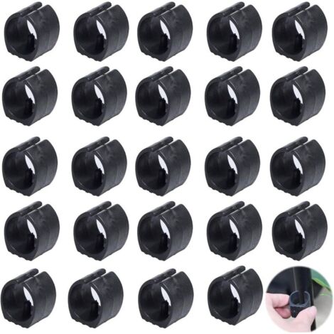 Patins de Serrage de Tube de Chaise en Plastique Chaise en Plastique pour Pieds de Chaise en Forme de U Patins pour Pieds de Chaise à Attaches pour tubes ronds 24 pièces (25mm)