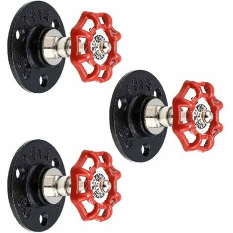 (3pcs)Crochets de suspension vintage, tuyau en fer industriel Fixation murale rétro pour peignoir, serviette, sac, parapluie, chapeau Décoration antique de maison (1/4)