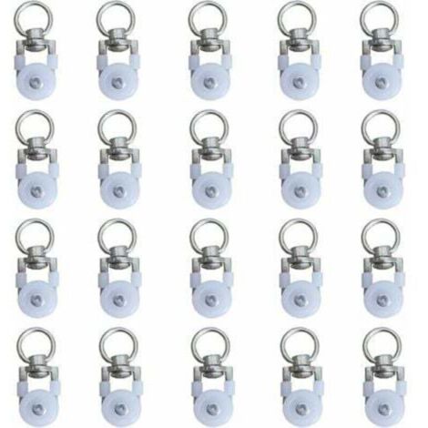 20pcs Rouleaux de Rail de Rideaux,Rouleaux de Rail,Rouleaux de Tringle à Rideaux GlissièRes,Poulie Silencieuse,Rail de Rideaux FenêTre Double Rail Rouleau,pour Rails de Rideau de Windows (1/4)