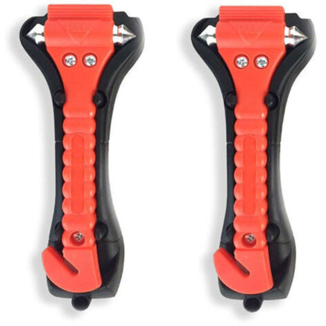 2 pièces Marteaux de Secours avec Brise Vitre Coupe Ceinture, Marteau de sécurité pour Voiture, Outils d’évacuation pour Auto (1/4)