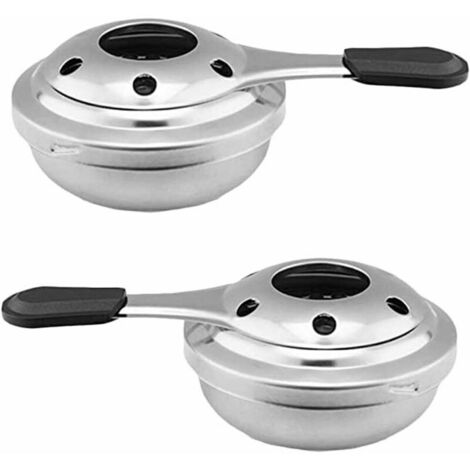 2 pcs Réchaud à Alcool, Réchaud à alcool portable en acier inoxydable, brûleur d'alcool pour fondue, pour Le Camping en Plein Air Ou La Panique, Détachable Et Non Toxique, Durable Et écologique (1/4)