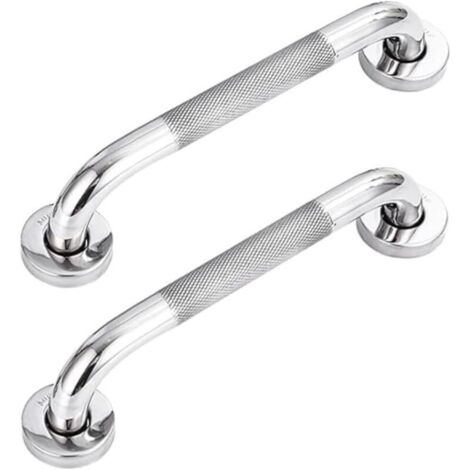 Lot de 2 barres d'appui de salle de bain en acier inoxydable 304 avec poignée antidérapante,pour baignoire,toilettes, salle de bain, rampe d'escalier