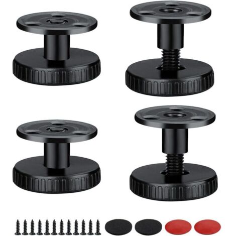 Pied de Meuble Reglable, 4 Pièces Pieds de Meubles, Pieds Réglables en Hauteur de 27 à 40 mm, Peuvent être Percés ou Auto-adhésifs, Adaptés Aux Tables, Armoires et Pieds de Meubles de Canapé (1/4)
