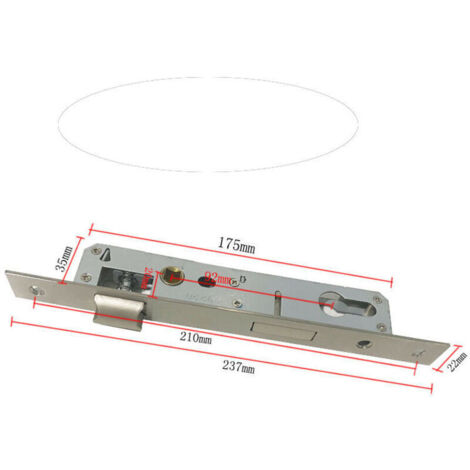 Serrure de porte encastrée à point unique – Panneau en acier estampé – Longueur 240 mm – Résistante aux intempéries (1/4)
