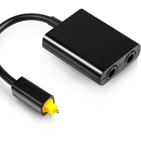 LaBlanc - Câble Optique Audio Splitter 1 en 2 sorties Répartiteur de câble audio optique Toslink, Adaptateur fibre Optique,Convertisseur de fibre pour lecteur CD/DVD/TV numérique/PS3/X-Box360