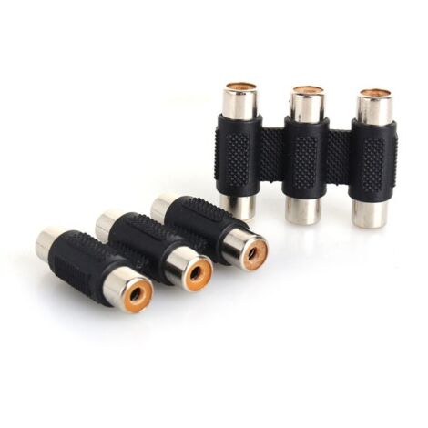 1Pcs/Set Triple 3 RCA AV Audio Vidéo Femelle vers Femelle F/F Jack Connecteur Coupleur Adaptateur (1/4)
