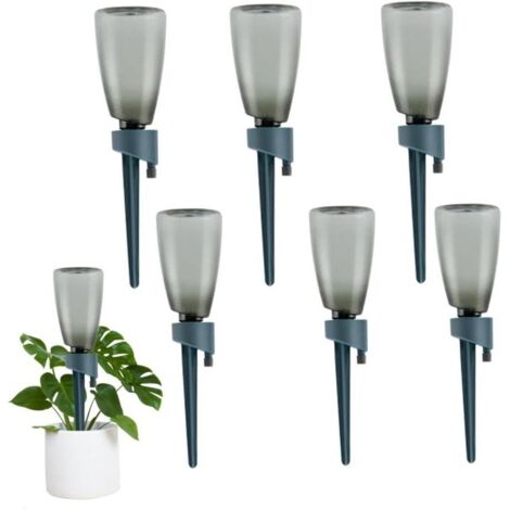 Dispositif d'arrosage des plantes 6 pièces avec 6 abreuvoirs pour plantes en bouteille de 500 ml Kit d'irrigation goutte à goutte automatique avec vannes de contrôle de ra (1/4)