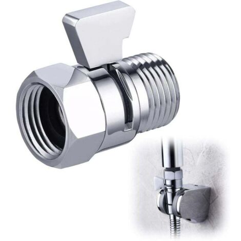 Pommeau de douche robinet d'arrêt robinet d'angle stoppeur douche G1/2 laiton chrome poli, K1140B3-CH