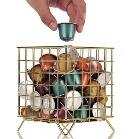 Panier à Capsules De Café(doré), Rangement Capsule Vertuo,rangement capsule ,Accessoires De Café Parfaits Grande Capacité