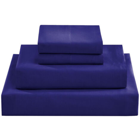 Parure de lit 4 pièces en microfibre ultra douce, bleu roi, pour hôtel de luxe (1/4)