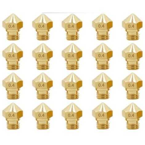 20pcs Accessoires pour imprimante 3D 20pcs, consommables pour buse filetée M7 1,75 mm, buse en laiton MK10 0,4 mm (1/5)