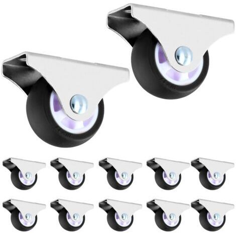 lot de 12 roulettes fixes pour meubles - roue TPE diamètre 38 mm - capacité de charge 45 kg - pour pièces à vivre et petits meubles (1/5)