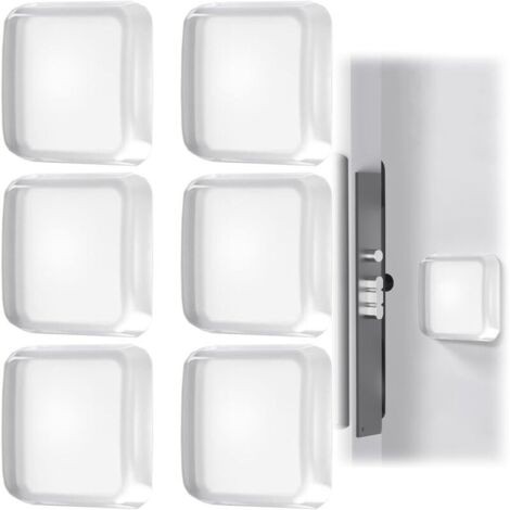 Butée de Porte Murale, Transparent Butoir de Porte, 6 Pièces Silicone Tampon Porte, Adhésives, Réutilisable, 42mm, Arrêts De Portes,pour Portes De Placard, Cuisine, Salle de Bain, Bureau
