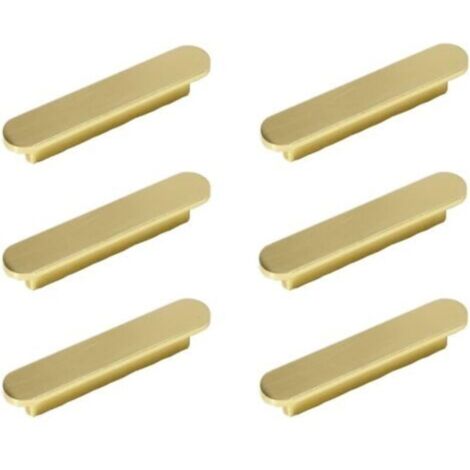 Lot de 6 poignées Or Poignee de Meuble Cuisine Laiton Brossé Or Entraxe 96mm-poignées de placard Poigné e Meuble (1/4)
