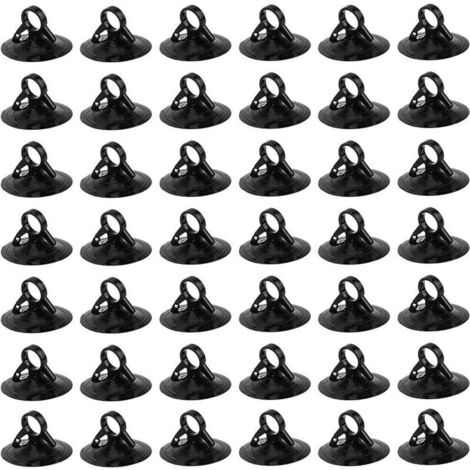 60 Pièces Ventouse en Plastique, PVC Sans Crochets Ventouses, ventouses pour Voiture, Ventouses Sans Crochets pour Fenêtre Voiture, Miroir Maquillage, Verre, Cuisine Salle Bain (Noir) (1/4)