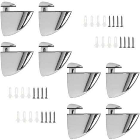 LaBlanc - Support D'étagère en Verre Réglable, 8 Pièces Support Etagere Verre, Pince Verre Réglables en Alliage de Zinc pour Étagère en Bois/Verre de 3 à 14 mm Épaisseur (1/4)