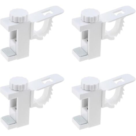 4 Pièces Support de Support de Pince Porte-Rideaux, Support De Support De Pince Porte-Rideaux, Barre Transversale Réglable Tringle à Rideaux Stockage De Serviette Crochet pour Organisateur (1/4)