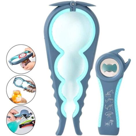 Kit décapsuleur Easy Jar, ouvre-bocaux multifonctions 5 en 1 et 4 en 1, simple à utiliser pour les enfants, les personnes âgées et les personnes souffrant d'arthrite. (1/4)